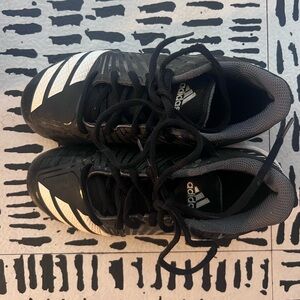 Adidas Boys Black Cleats Baseball GUC Size 2